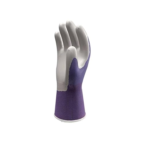 SHOWA Atlas 370 Nitrile Palm Coated General Purpose Work Gloves with Nylon Liner, Purple, Medium (1 Pair)
