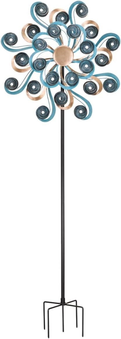 Regal Art & Gift Shell Wind Spinner – Metal Yard Decorations Outdoor | Kinetic Garden Spinner for Lawn, Pathway, or Flower Bed | Weather-Resistant Outdoor Sculpture - 85 Inch