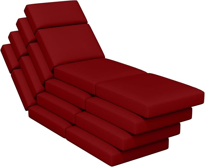 4 Pcs Chaise Lounge Cushions Outdoor, 80 x 26 x 4 Inch Lounge Chair Cushions for Outdoor Furniture - Waterproof Lounge Patio Replacement Cushion, 4In Fade-Resistant ThickPatio Chaise Lounge Cushion