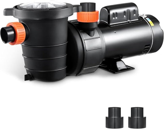 VEVOR Above Ground Pool Pump, 2HP/0.44HP, Dual Speed Swimming Pool Pump, High 118 GPM 56 ft Lift, Low 57 GPM 14 ft Lift, 110V 3450 RPM with Strainer Basket, 122°F Max Water Temp, for Hot Tubs Spas