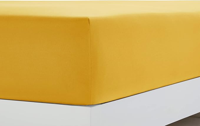 Clara Clark Bed Sheets, Premier 1800 Series 4 Piece Bed Sheet Set, Deep Pocket, Wrinkle, Fade, Stain Resistant, Luxury Soft Bedding Sheets & Pillowcases, Twin, Yellow