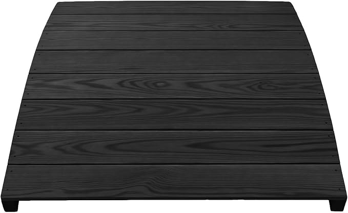 4 FT Black Amish Made Pinewood Heavy Duty Garden Bridge for Walkway, Backyard Pond & Landscaping, Outdoor Wooden Footbridge for Koi Pond, Japanese Style Decorative Bridge, Made in USA