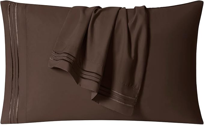 Clara Clark 1800 Premier Series 4pc Bed Sheet Set - King, Chocolate Brown