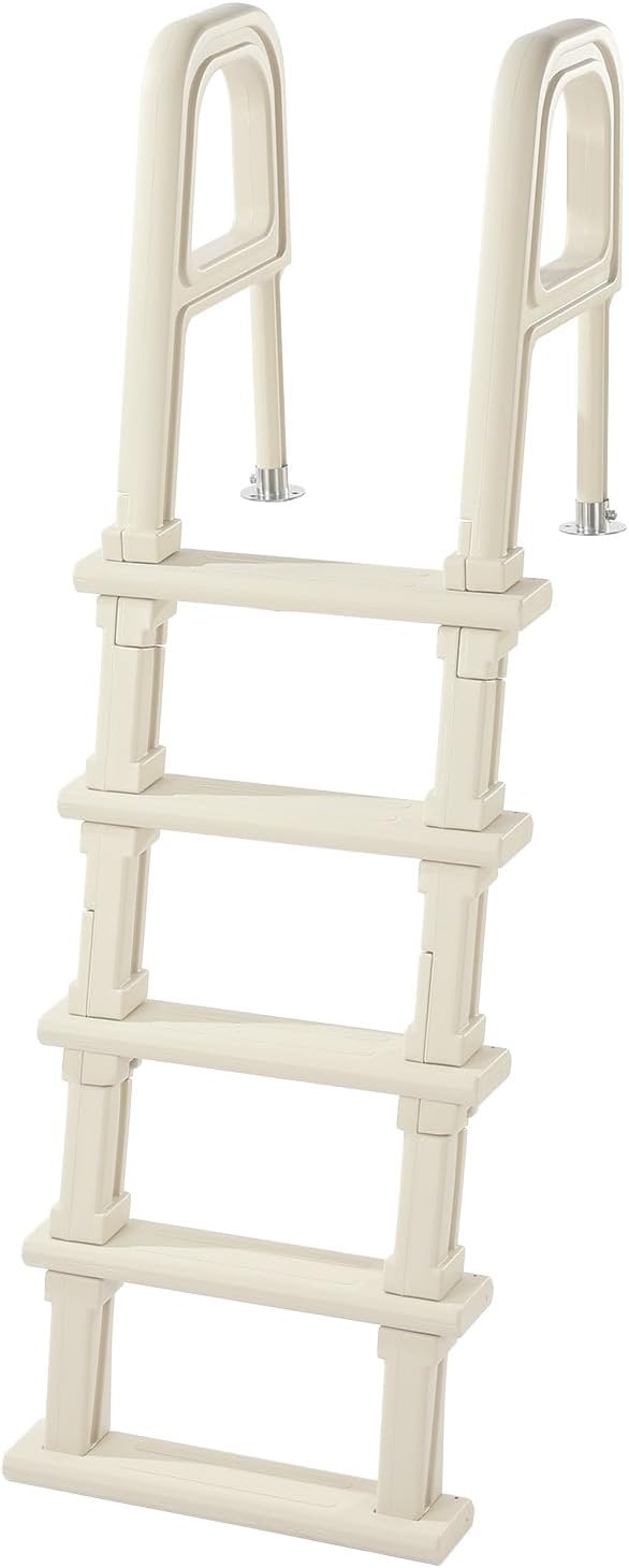 VEVOR Swimming Pool Ladder, 75°Inclined 5-Step Double Handrails Stair, Non-Slip Heavy Duty Steps, Load Capacity 300 lb, for 48-54 in Inground & Above-Ground Pools of Any Deck Surface Indoor & Outdoor