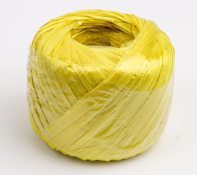 Polyester Nylon Plastic Rope Twine, Household Bundled for Packing Gardening Craft,20 MM Width and 100m Length (Yellow)
