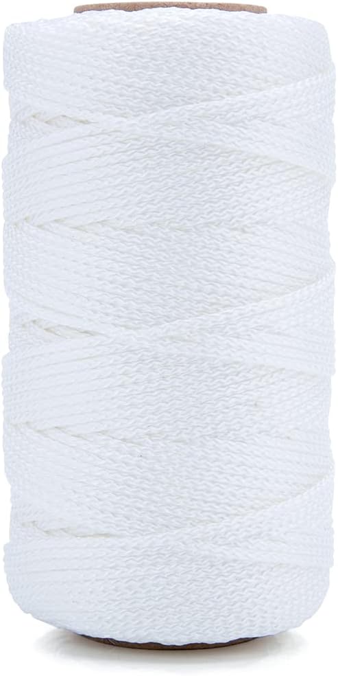 HONGDA Mason Line, 250 Feet #18 Braided Nylon Mason line String Perfect for Masonry Jobs and for The Layout of General Construction, Gardening, DIY Project, White