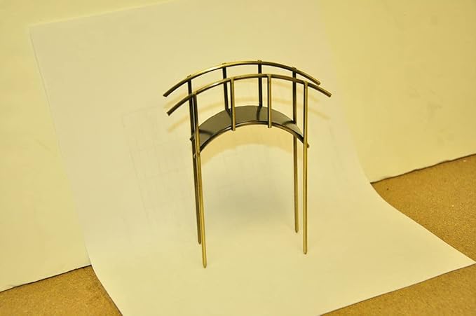 G & F Products MiniGardenn 10030 Fairy Garden Miniature Mini Bridge, Rustic, 4" L x 1.25" W x 2.5" H with 2" Picks