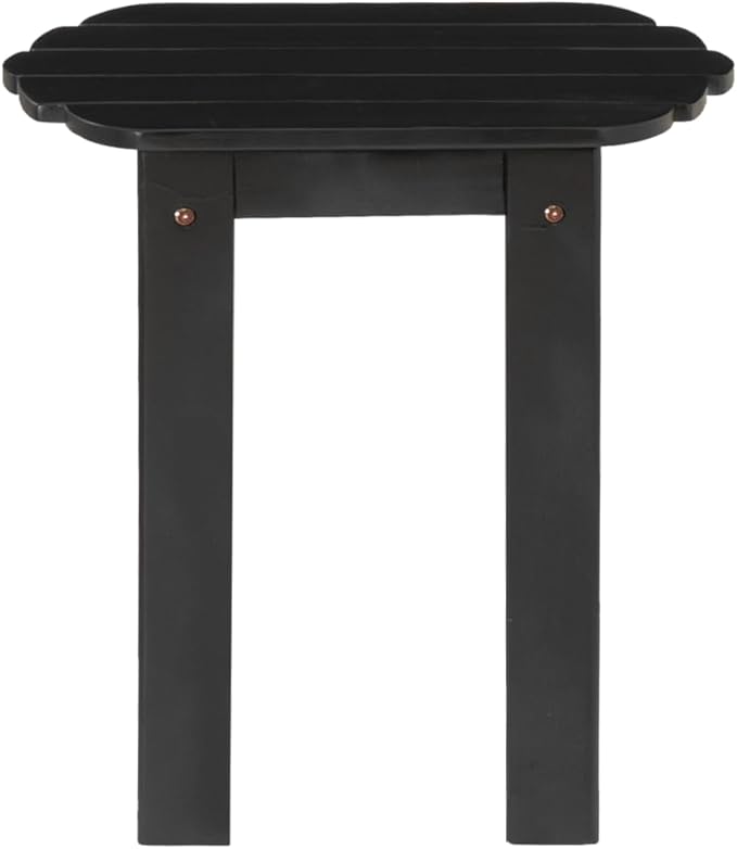 Linon Jayde Black Solid Wood Outdoor Adirondack Side Accent Table