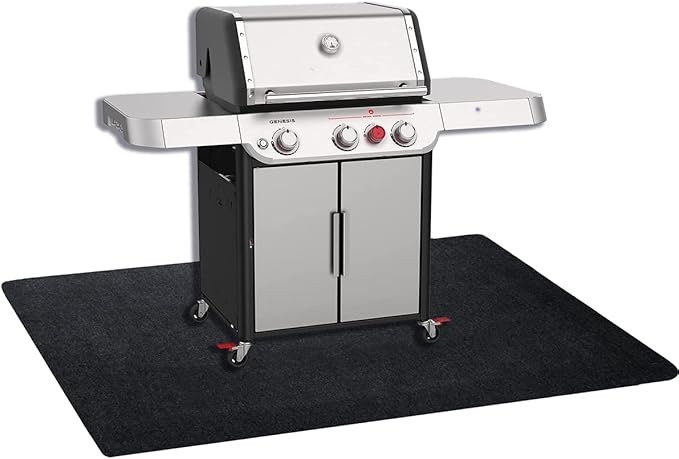 Under Grill Mat,Premium 36"x48"Absorbent Oil Protective mats for Deck &Patio,Grill Mat for Deck,Under Grill Floor Pad to Protect Deck,BBQ Mat for Under BBQ,Waterproof,Reusable