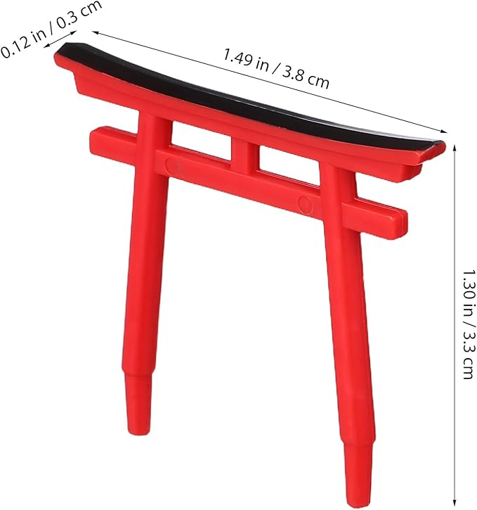 PRETYZOOM 4pcs Japanese Torii Gate Miniature Decoration Mini Red Shinto Temple Torii Garden Gate Ornament for Fairy Zen Garden Fish Tank Landscape Accessories