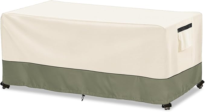 Outdoor Coffee Table Cover 42 W x 26 D x 16 H Inches,600D Heavy Duty Waterproof Outdoor Table Cover,Patio Rectangle Table Covers ,Beige