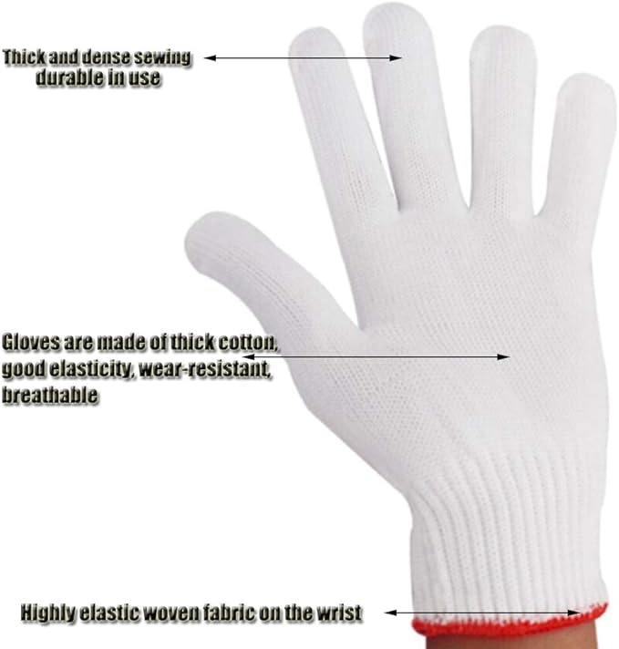 Hand Working Gloves Safety Grip Protection Work Gloves Men Women BBQ Thick Cotton (Pack of 6 Pairs)