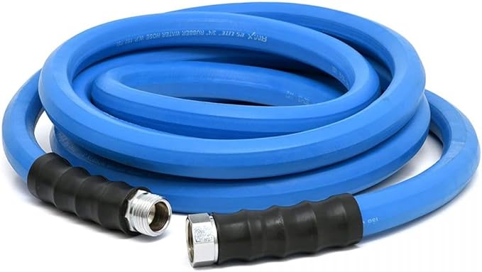 AG-LITE BSAL5815 5/8" x 15' Hot/Cold Water Rubber Garden Hose, 100% Rubber, Ultra-Light, Super Strong, 500 PSI, 50F to 190F Degrees, High Strength Polyester Braided