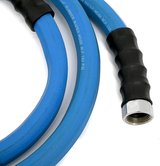 AG-LITE BSAL58100 5/8" x 100' Hot/Cold Water Rubber Garden Hose, 100% Rubber, Ultra-Light, Super Strong, 500 PSI, 50F to 190F Degrees, High Strength Polyester Braided