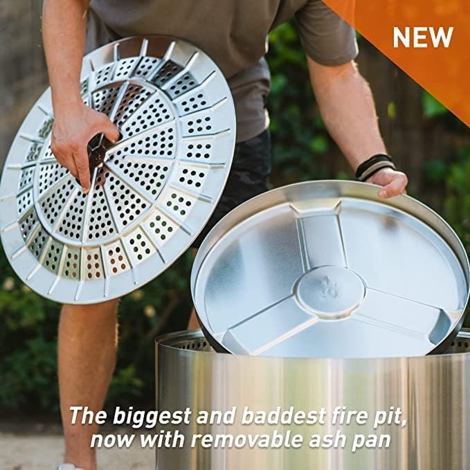 Solo Stove Yukon 2.0, 27 Inch Smokeless Fire Pit with Removable Ash Pan - Wood Burning Portable Stainless Steel Outdoor Fireplace, Stainless Steel, Ideal for 6 or More People, 38 lbs, Bronze