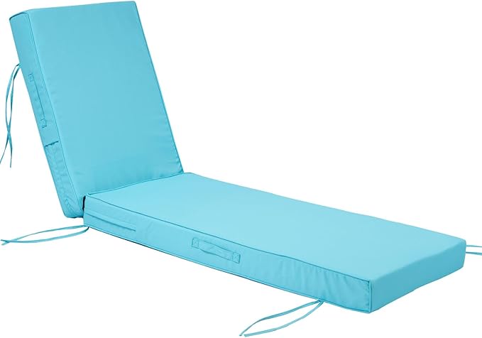 Outdoor Chaise Lounge Cushions, 4 Inch Thick Waterproof Fade Resistant Patio Furniture Lounger Chair Cushion Pad for Pool(1, Lake Blue, 72'' L x 21'' W x 4" T)