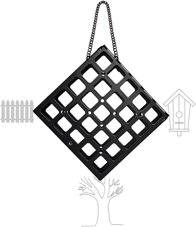 Suet Bird Feeder for Outdoors - Freestyle for Wall Mounting/Hook Hanging/DIY Creatives - One Cake Capacity Cage for Feeding Wild Birds Outside/Backyard/Garden