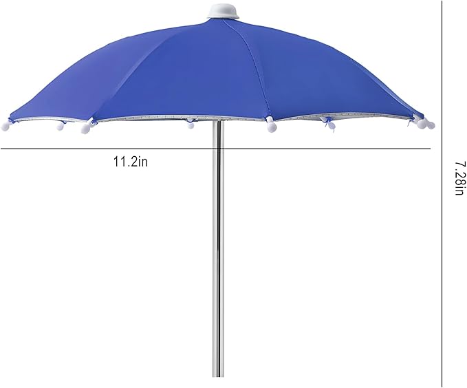 Squirrel Picnic Table Feeder Replacement Mini Umbrella for Outside (Dark-Blue)