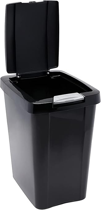 Sterilite 10439004 7.5 Gallon Black Plastic TouchTop Wastebasket