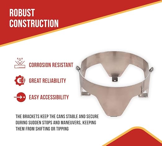 Mytee Products Horizontal 6 Gallon Aluminum Trash Can Brackets Mount for Truck & Trailers - Carriers Mounting Holder for Galvanized Trash Can 9-5/16"