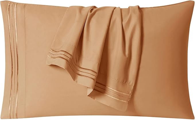 Clara Clark Bed Sheets, Premier 1800 Series 4 Piece Bed Sheet Set, Deep Pocket, Wrinkle, Fade, Stain Resistant, Luxury Soft Bedding Sheets & Pillowcases, California King, Mocha Brown