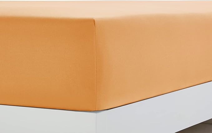 Clara Clark Bed Sheets, Premier 1800 Series 4 Piece Bed Sheet Set, Deep Pocket, Wrinkle, Fade, Stain Resistant, Luxury Soft Bedding Sheets & Pillowcases, King, Apricot Orange