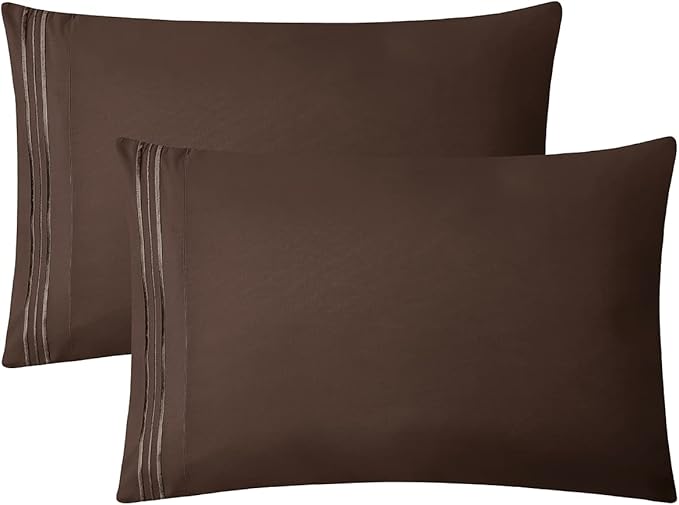 Clara Clark 1800 Premier Series 4pc Bed Sheet Set - King, Chocolate Brown