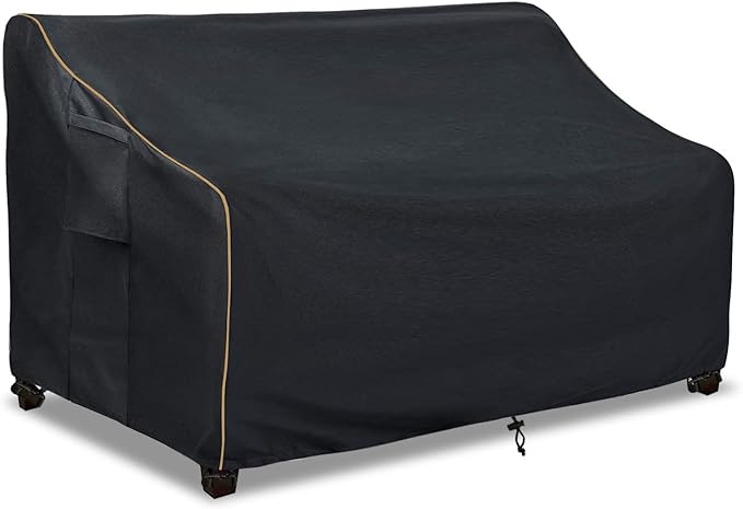 Patio 3-Seater Sofa Cover,Outdoor Couch Cover Fits up to 76W x 32.5D x 33H Inches,100% Waterproof Heavy Duty Patio Furniture Covers,Black