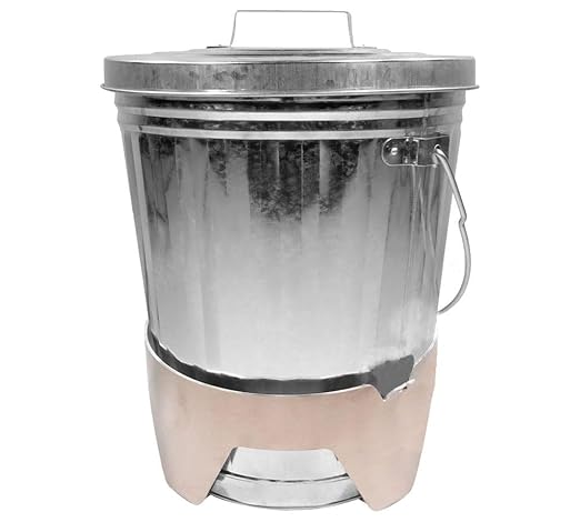 Mytee Products 4 Gallon Galvanized Trash Can with Horizontal Aluminum Mounting Bracket Kit for Trucks & Trailers, Steel Outdoor Garbage Can Holder, Fire & Heat Resistant