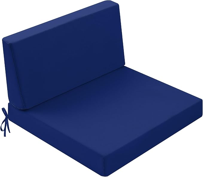 Outdoor Cushions for Patio Furniture, Outdoor Seat and Back Cushion, Waterproof Hampton Bay Deep Seat Replacement Couch Cushions for Garden Lawn, 26.5x26.5 Navy