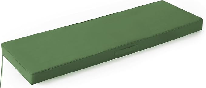 Outdoor Bench Cushions for Outdoor Furniture, 48x18x3 Inch, Waterproof Bench Pillow, Fade Resistant Long Bench Seat Pads for Garden, Indoor, Porch Swing, Army Green