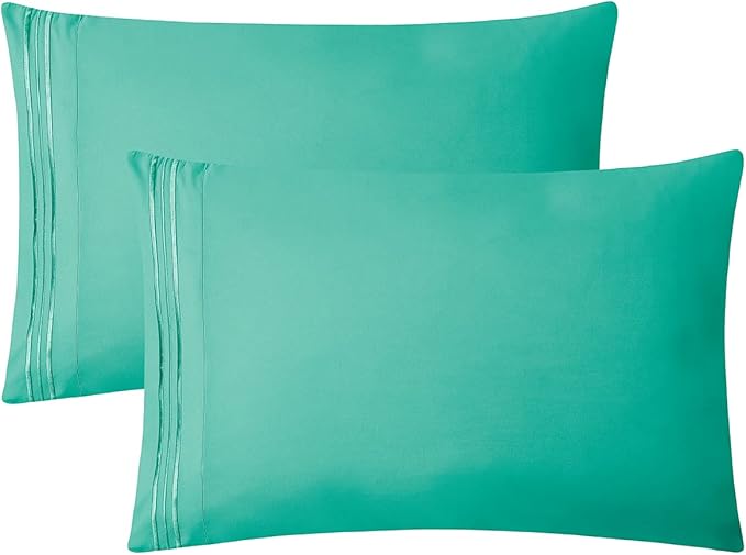 Clara Clark Bed Sheets, Premier 1800 Series 4 Piece Bed Sheet Set, Deep Pocket, Wrinkle, Fade, Stain Resistant, Luxury Soft Bedding Sheets & Pillowcases, California King, Mint Green