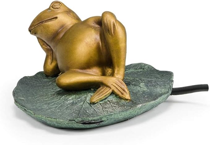Aquascape Lazy Frog on Lily Pad Spitter Fountain for Ponds and Water Gardens | 78311