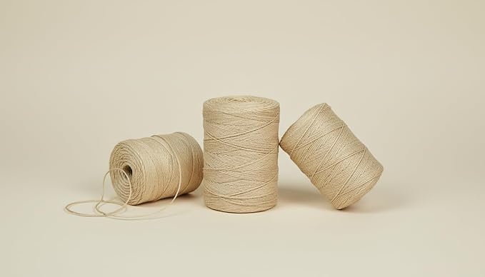 Premium Brazilian Sisal Twine, Natural Fiber 100% Sisal, Heavy-Duty, Ultra Durable, Ideal for DIY Projects, Home Decor, Gardening, Crafting, Gifting, Wrapping (1640 ft / 500 m Coil)