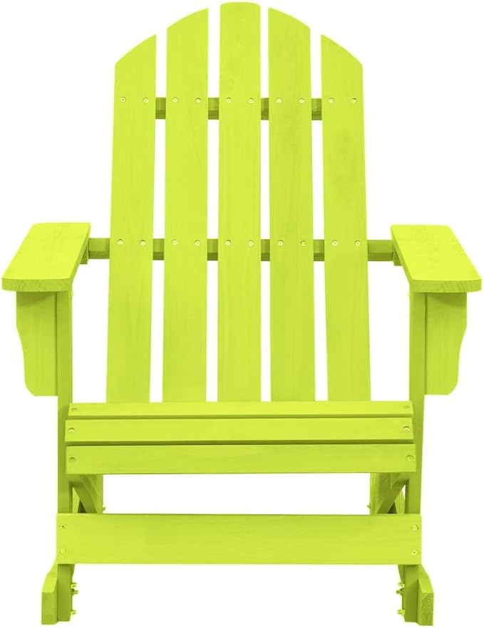 vidaXL Outdoor Patio Adirondack Rocking Chair - Solid Fir Wood - Weather - Ergonomically Designed for Comfort - Easy Assembly - Green