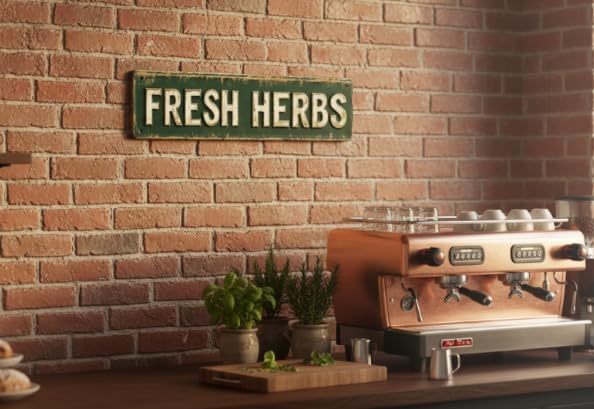Bar Sign Bar Gifts Vintage Metal Wall Decor Sign"FRESH HERBS" Street Sign Funny Man Cave Decor Accessories for Home, Bar, Bathroom, Bedroom Unique Retro Tin Signs for Outdoor 4 X 16 inches