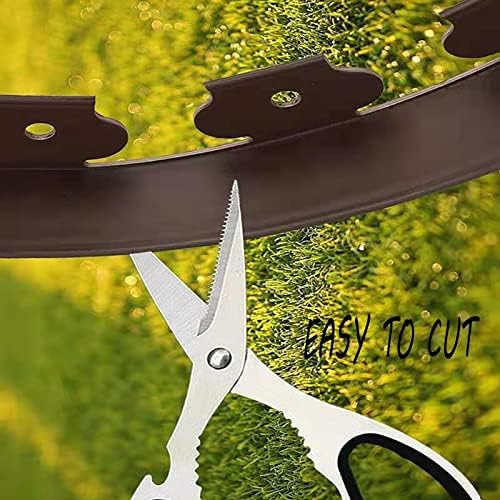 Garden edging，40ft Landscape edging with 40 spikes for lawn 2 Inch Tall (Brown, 40FT)