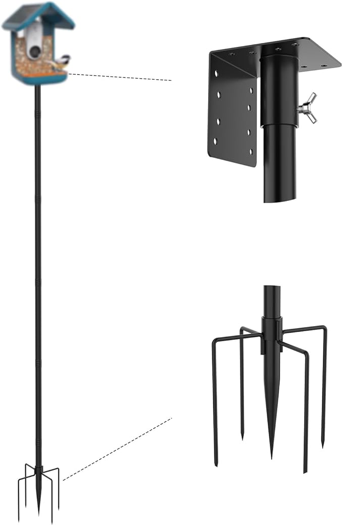 79 Inch Mounting Pole Compatible with Bird Buddy-5 Base Heavy Duty and Adjusatble Pole Mount Compatible with Bird Buddy