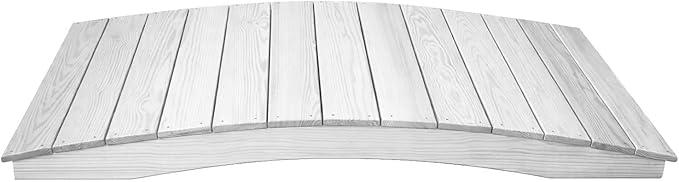 6 FT White Amish Made Pinewood Heavy Duty Garden Bridge for Walkway, Backyard Pond & Landscaping, Outdoor Wooden Footbridge for Koi Pond, Japanese Style Decorative Bridge, Made in USA