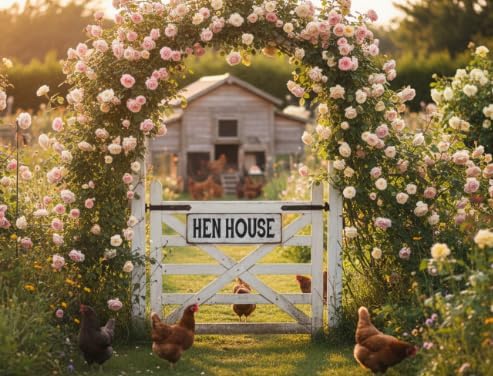 Vintage Style Hen House Metal Sign, Rustic Farmhouse Wall Decor, 4 x 16 inches