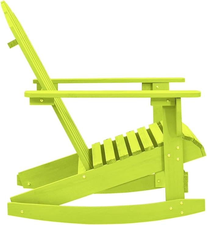 vidaXL Outdoor Patio Adirondack Rocking Chair - Solid Fir Wood - Weather - Ergonomically Designed for Comfort - Easy Assembly - Green