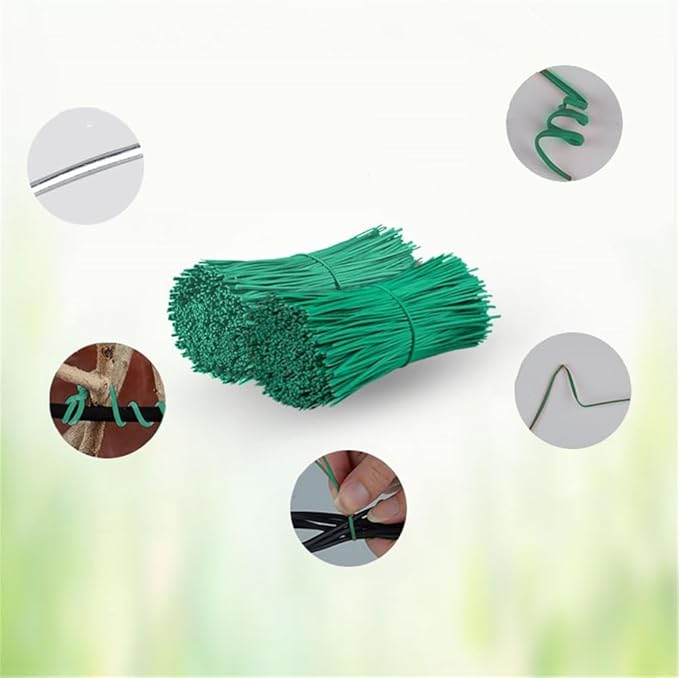 Plant Twist Ties - 8in Plant Ties for Climbing Plants - Garden Ties Reusable Twist Ties Garden Twine for Plants Vines Cords Bags - Pack of 200, Green