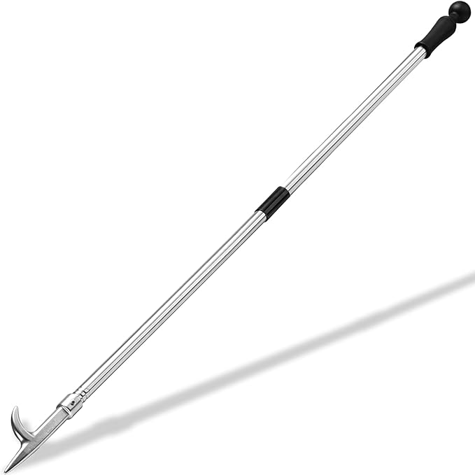 BsBsBest Fire Poker for Fire Pit, 31 Inch Extra Long Portable Campfire Poker for Fireplace, Camping, Wood Stove, Outdoor and Indoor Use, Rust Resistant Stainless Steel Silver Finish