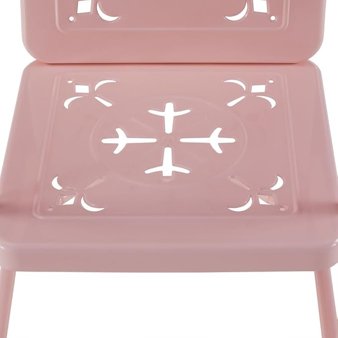 Crosley Furniture Azalea 2-Piece Outdoor Chair Set, Vintage Retro Metal Patio Chairs for Dining, Porch, Deck, Pastel Pink Gloss
