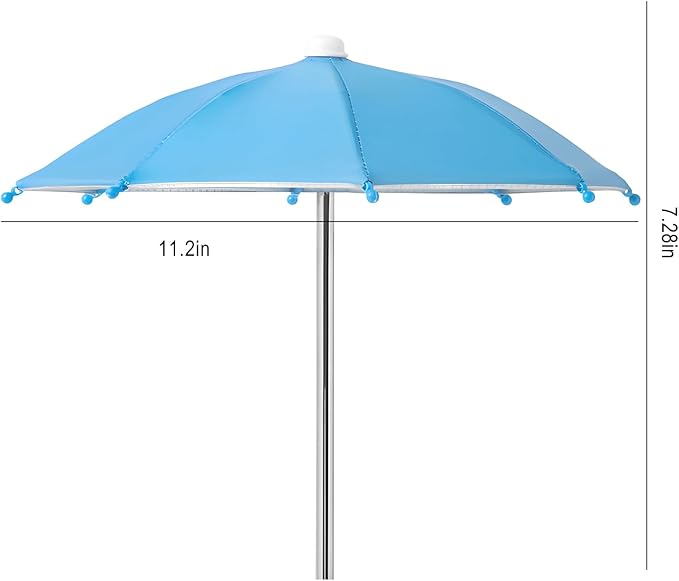 Squirrel Picnic Table Feeder Replacement Mini Umbrella for Outside (Blue)