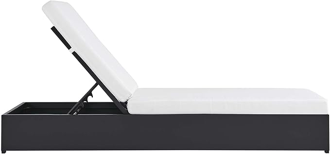 Modway Tahoe Aluminum Outdoor Chaise Lounge in Gray White with Weather-Resistant Cushions, Perfect Patio Sunbed or Recliner Chair for Pool Furniture