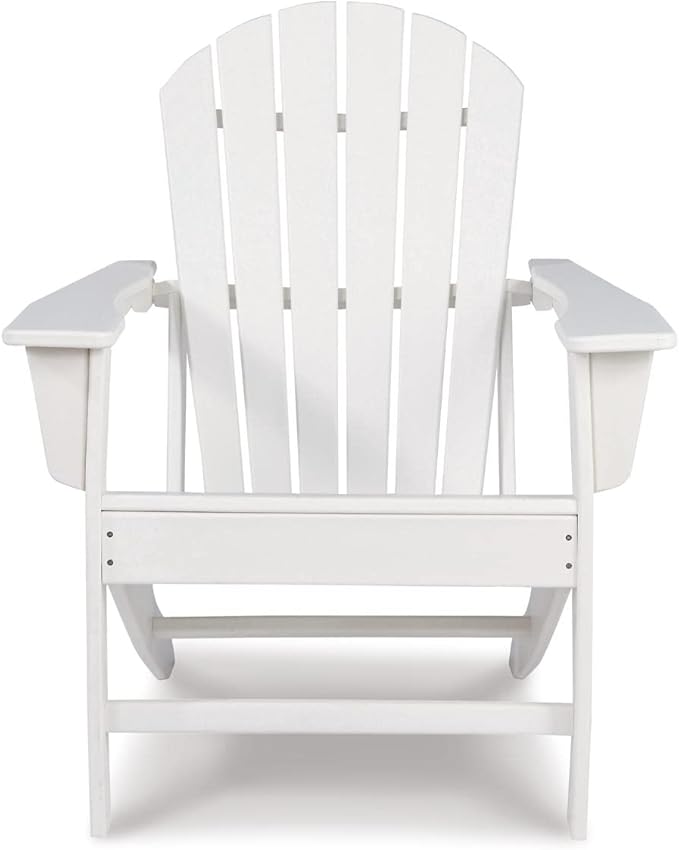 Signature Design by Ashley Sundown Treasure Outdoor Patio HDPE Weather Resistant Adirondack Chair, White