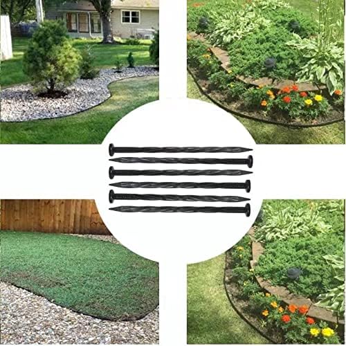 Landscape Anchoring Spikes, 25PCS 8 Inch Spiral Plastic Landscape Spikes for Garden Lawn Yard, Paver, Weed Barrier, Artificial Turf (8in -25 Count)