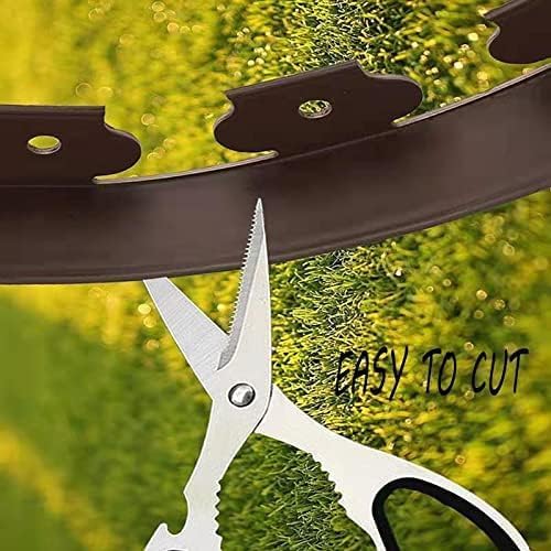 Garden Edging，60ft Landscape Edging with 60 Spikes for Lawn 2 Inch Tall (60FT, Brown)