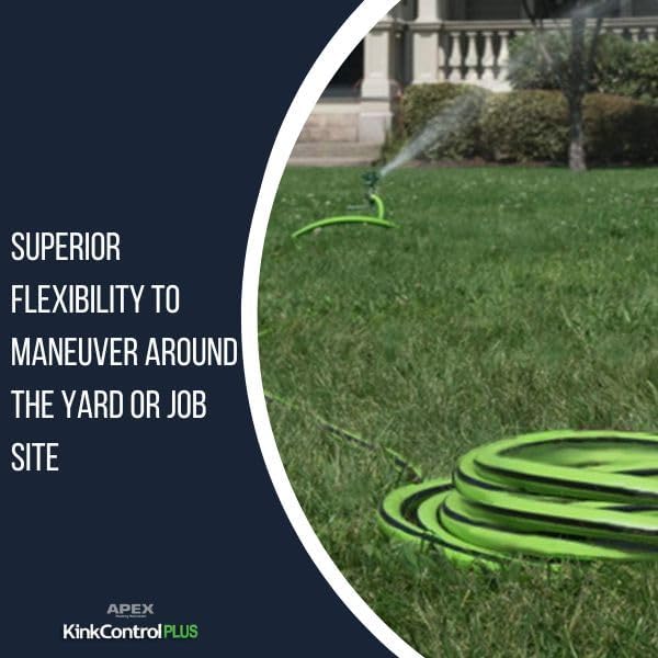Kink Control Plus Water Hose 100ft - High Burst Strength and Superior Flexibility Garden Hoses, Outdoor Hose with Kink Resistance, Triple Frame Technology, Made in USA